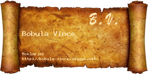 Bobula Vince névjegykártya